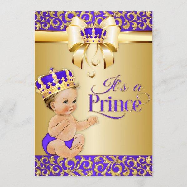 Royal Baby Shower Purple & Gold Prince Crown