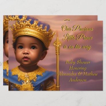Royal Blue Gold Prince Boy Baby Shower Ethnic