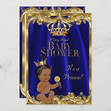 Royal Blue Navy Gold Prince Baby Shower Ethnic