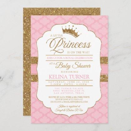 Royal Little Princess Pink Baby Shower Invitation