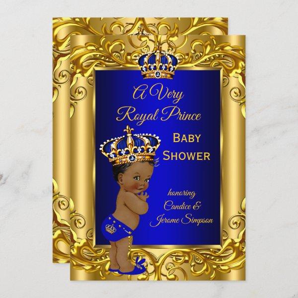 Royal Prince  Baby Shower Royal blue gold ethnic