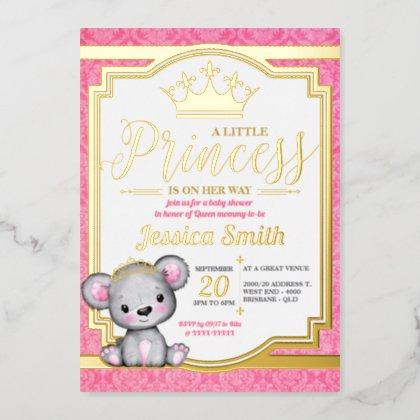 Royal Princess Baby Shower Foil Invitation