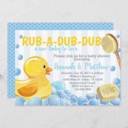 Rubber Duck Baby Shower Invitation Invite