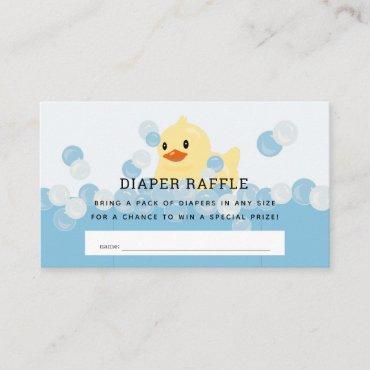 Rubber Ducky Baby Boy Blue Diaper Raffle Ticket Enclosure Card