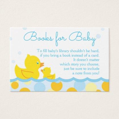 Rubber Ducky Baby Shower Book Request Card