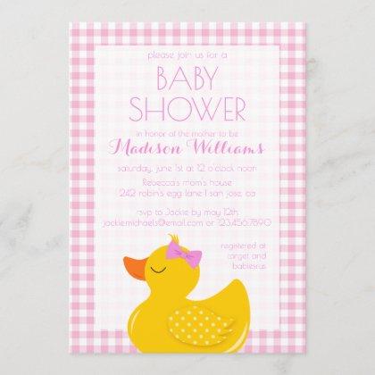 Rubber Ducky Baby Shower Invitation