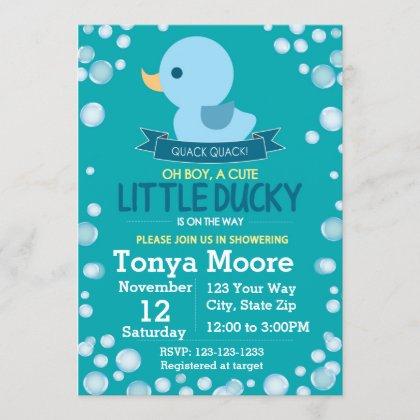 Rubber Ducky Baby Shower Invitation (boy)