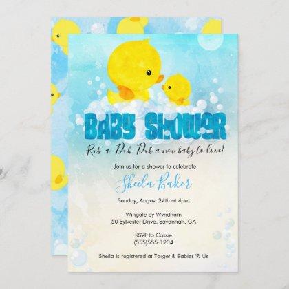 Rubber Ducky Baby Shower Invitation | Duckie Bath