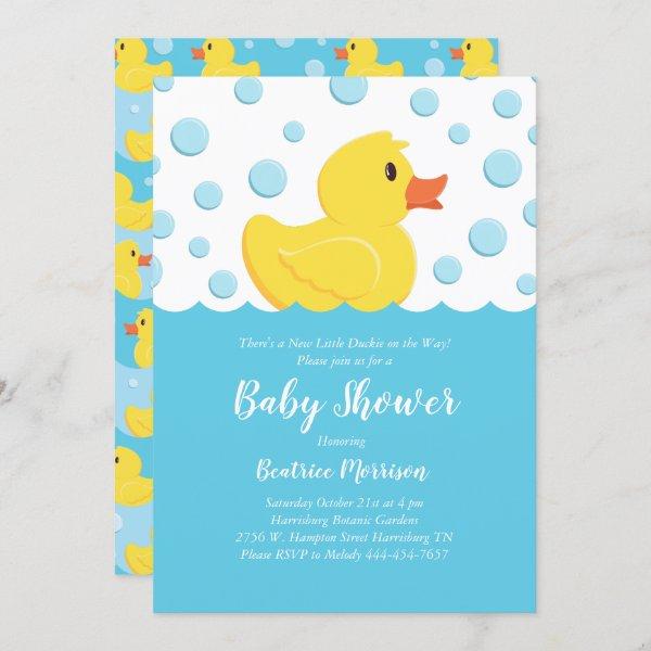 Rubber Ducky Baby Shower Yellow Gender Neutral