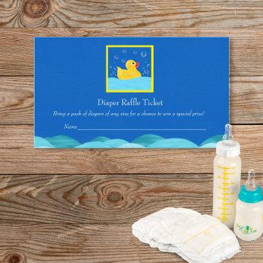 Rubber Ducky Bubbles Diaper Diaper Raffle Ticket Enclosure Card