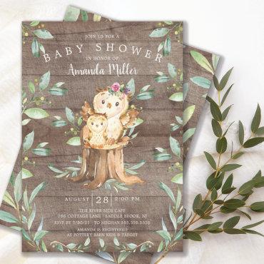 Rustic Baby Owl and Mom