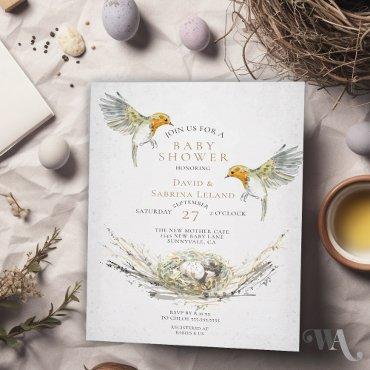 Rustic Birds Nest Watercolor Couple's
