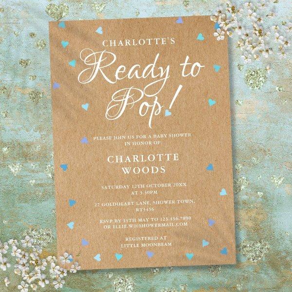 Rustic Blue Love Hearts Ready to Pop