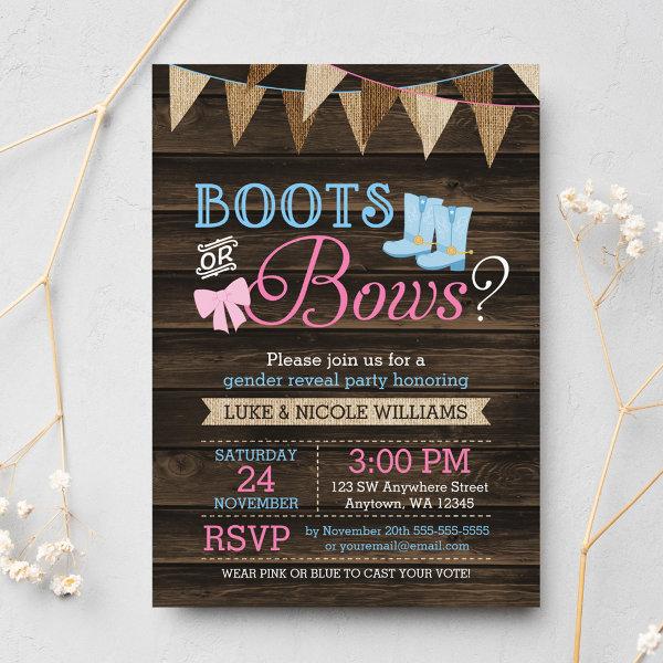 Rustic Boots or Bows Gender Reveal
