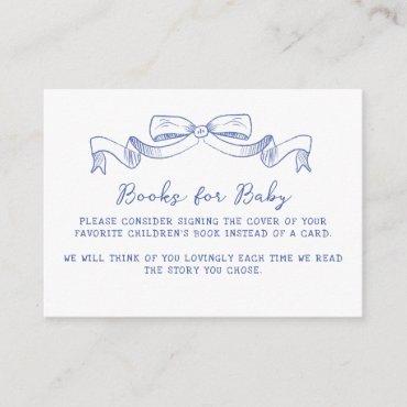 Rustic Bow Baby Shower Books for Baby  Enclosure Card