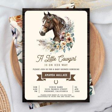 Rustic Brown Floral Horse Cowgirl