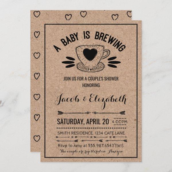Rustic Coffee Couples Baby Shower Baby Brewing