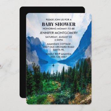 Rustic Country Mountains Scenic Nature Baby Shower Invitation