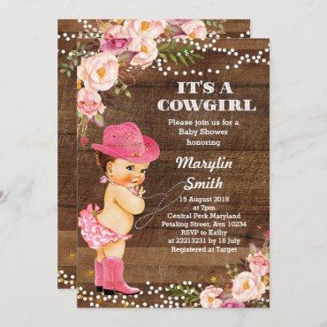 Rustic Cowgirl Baby Shower Card