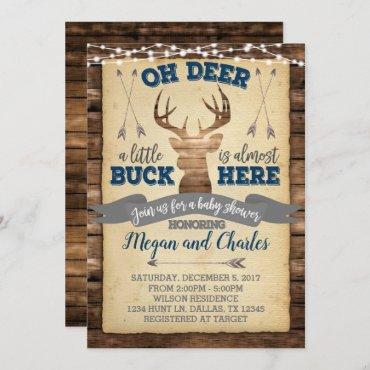 Rustic Deer Baby Shower Invitation Invite