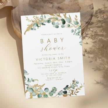 Rustic eucalyptus gold greenery boho