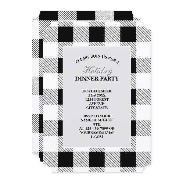 rustic farmhouse black white buffalo plaid party