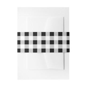 rustic farmhouse black white buffalo plaid party  belly band