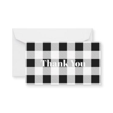 rustic farmhouse black white buffalo plaid party note card