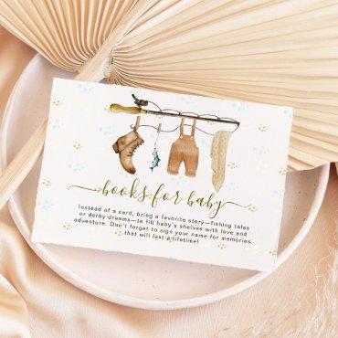 Rustic Fishing Derby Baby Shower Books for Baby Enclosure Card