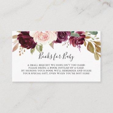 Rustic Floral Botanical Baby Shower Book Request Enclosure Card