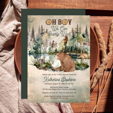 Rustic Forest Oh Boy Bearly Wait