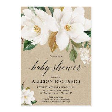 Rustic gender neutral magnolia floral