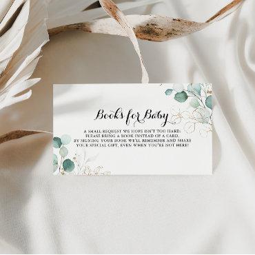 Rustic Gold Floral Baby Shower Book Request Enclosure Card