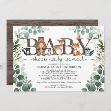 Rustic Greenery Woodland Baby Shower By Mail Invitation
