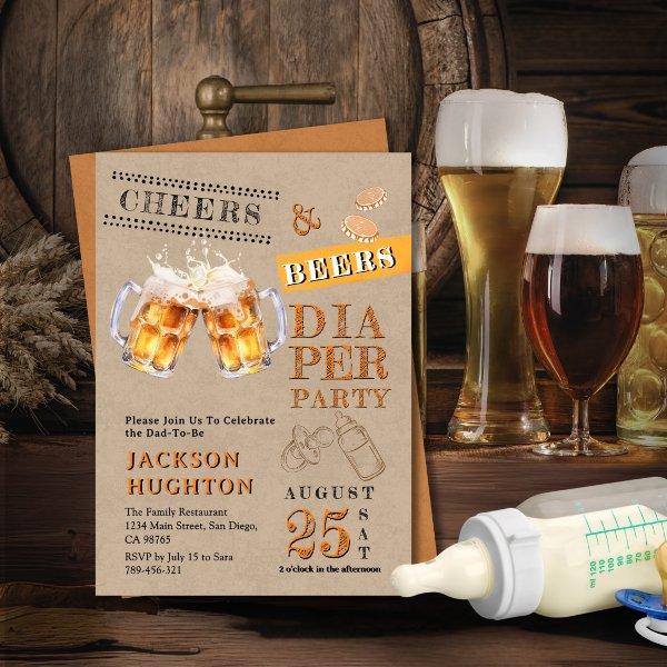Rustic Kraft Cheers & Beers Diaper Party