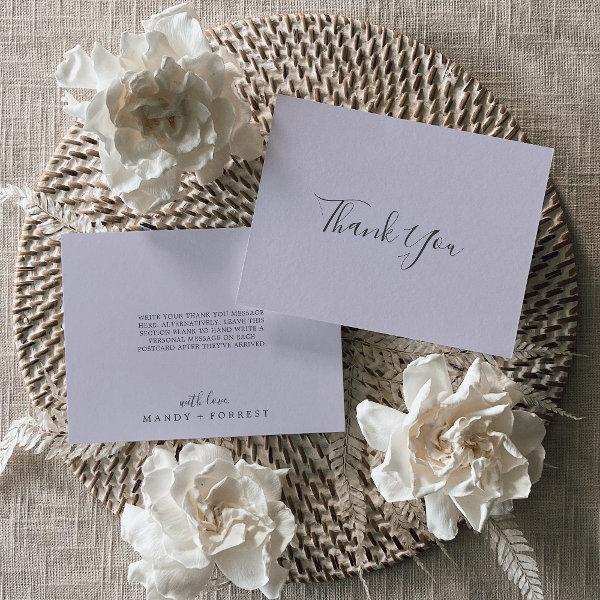 Rustic Lavender Coordinate Light Purple Thank You Card