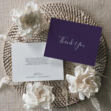 Rustic Lavender Coordinate Plum Thank You Card
