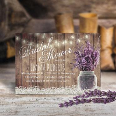 Rustic Lavender Floral Mason Jar Bridal Shower