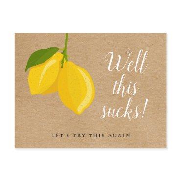 Rustic Lemons Change the Date Postponed Event Announcement Postcard