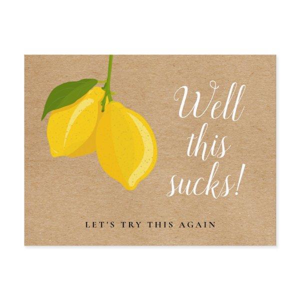 Rustic Lemons Change the Date Postponed Event Announcement Postcard
