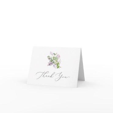Rustic Lilac Thank You Card