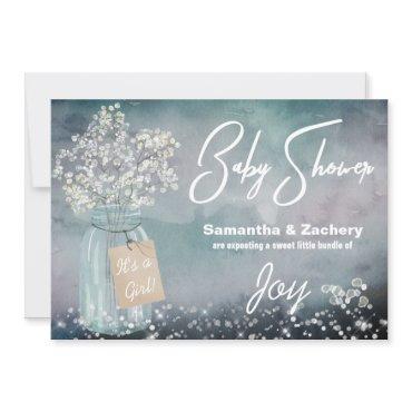 *~* Rustic Mason Jar  Baby Breath