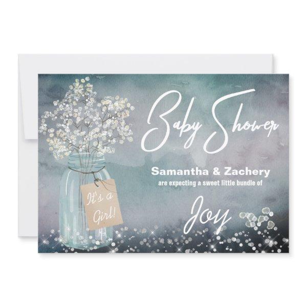 *~* Rustic Mason Jar  Baby Breath