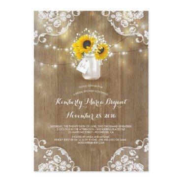 Rustic Mason Jar Sunflower Bridal Shower