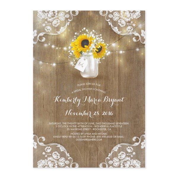 Rustic Mason Jar Sunflower Bridal Shower