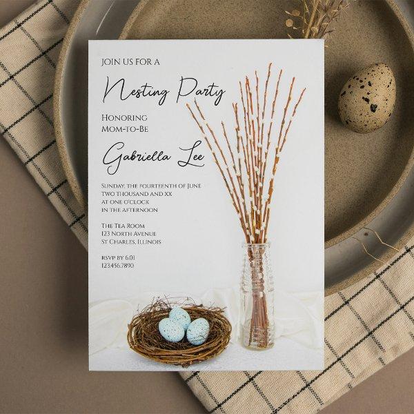 Rustic Nesting Party Blue Eggs