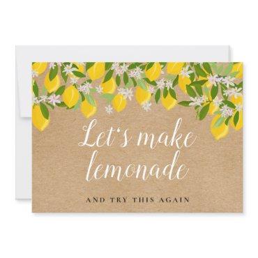 Rustic Postponed Lemons Change The Date Card