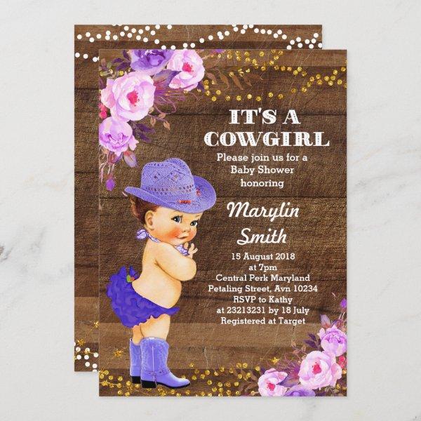 Rustic Purple Cowgirl Baby Shower Lilac