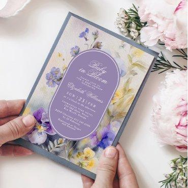 Rustic Purple Flowers Baby in Bloom Shower