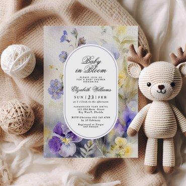 Rustic Purple Flowers Baby in Bloom Shower